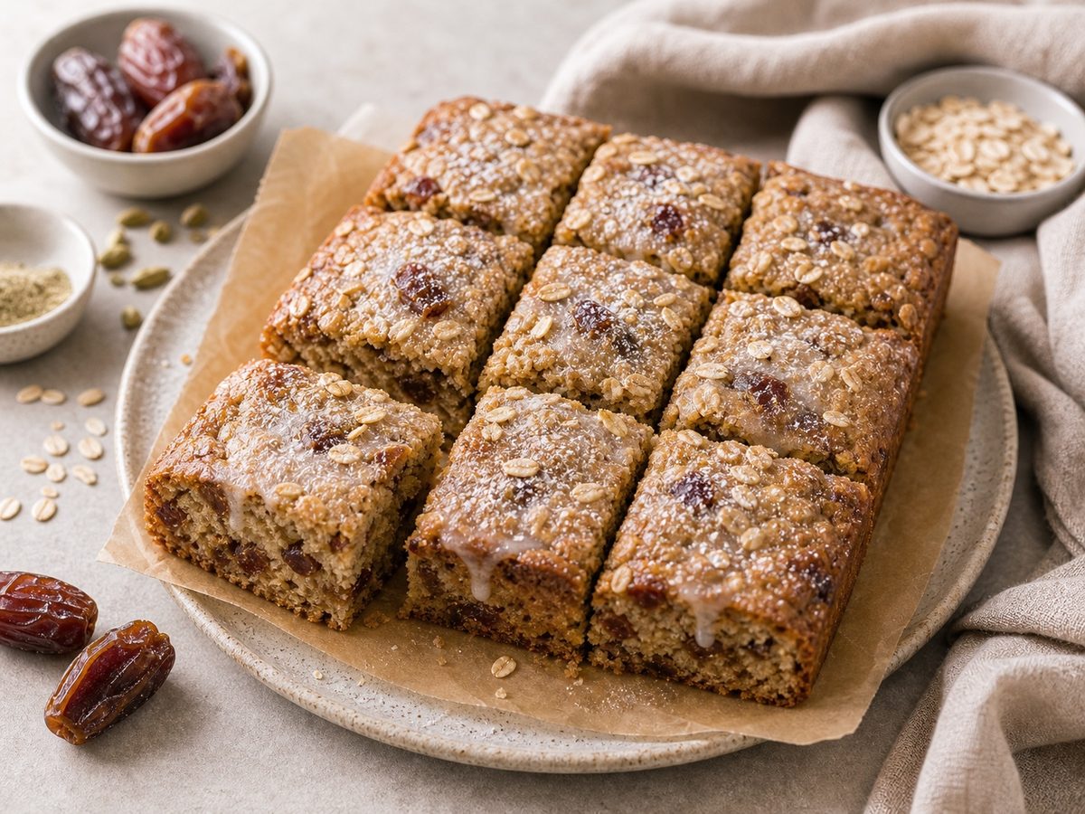 Cardamom Date Oat Snack Cake