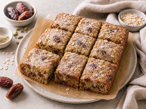 Cardamom Date Oat Snack Cake