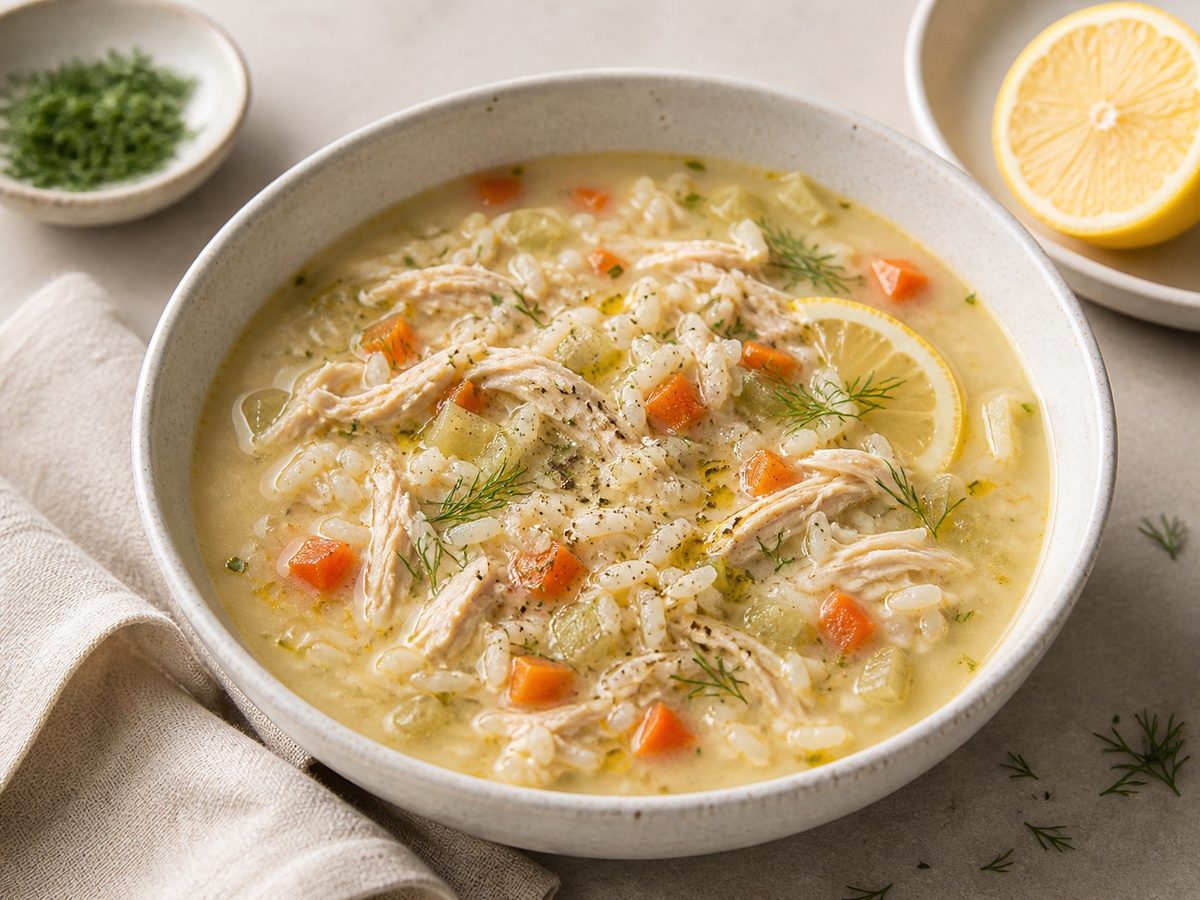Chicken Lemon Rice Soup