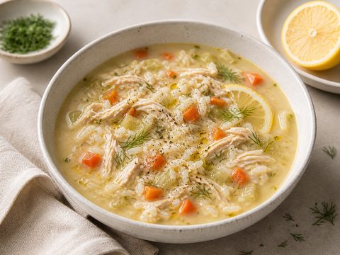 Chicken Lemon Rice Soup