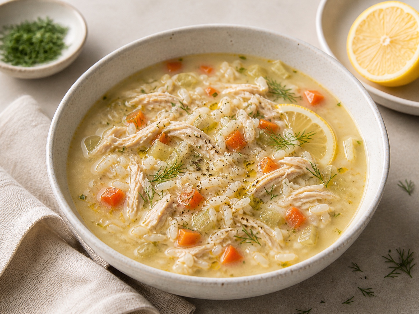 Chicken Lemon Rice Soup