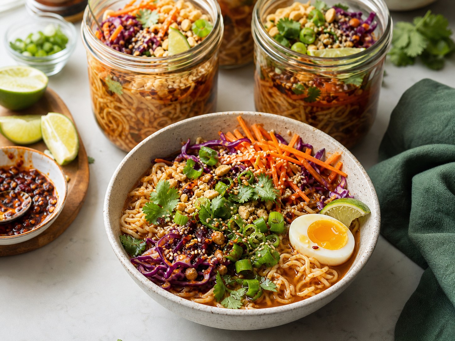Chili Crisp Peanut Noodle Soup Jars