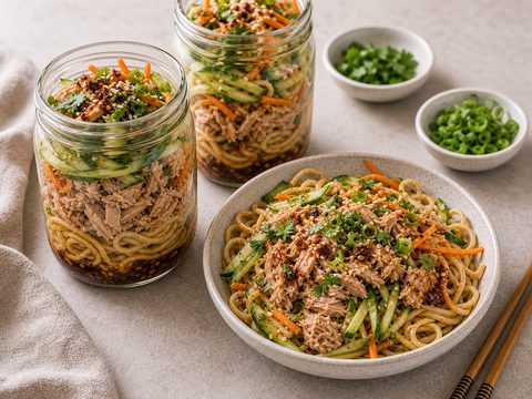 Chili Crisp Tuna Noodle Jars