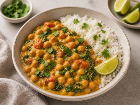 Coconut Chickpea Curry with Spinach