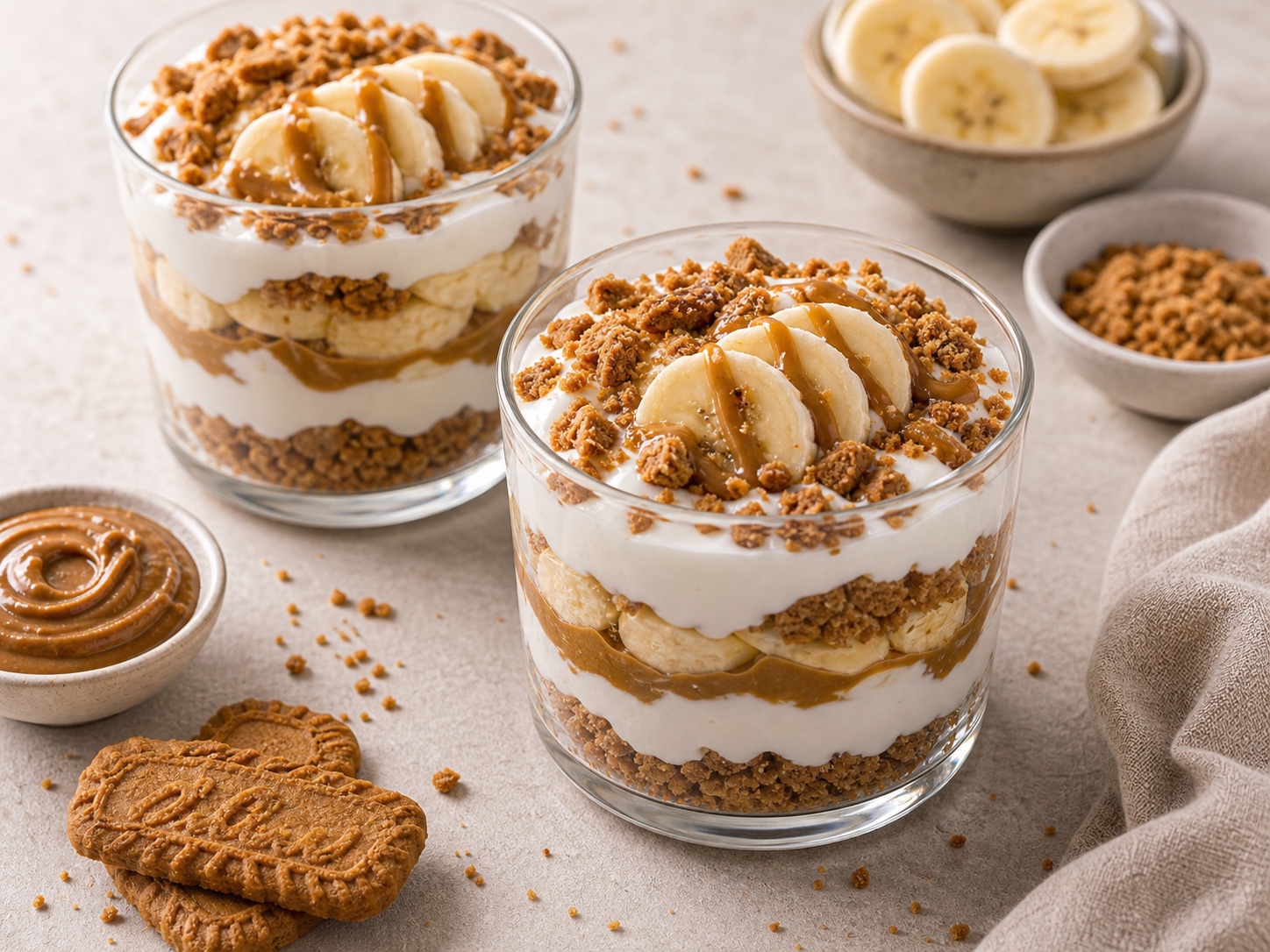 Cookie Butter Banana Yogurt Cups