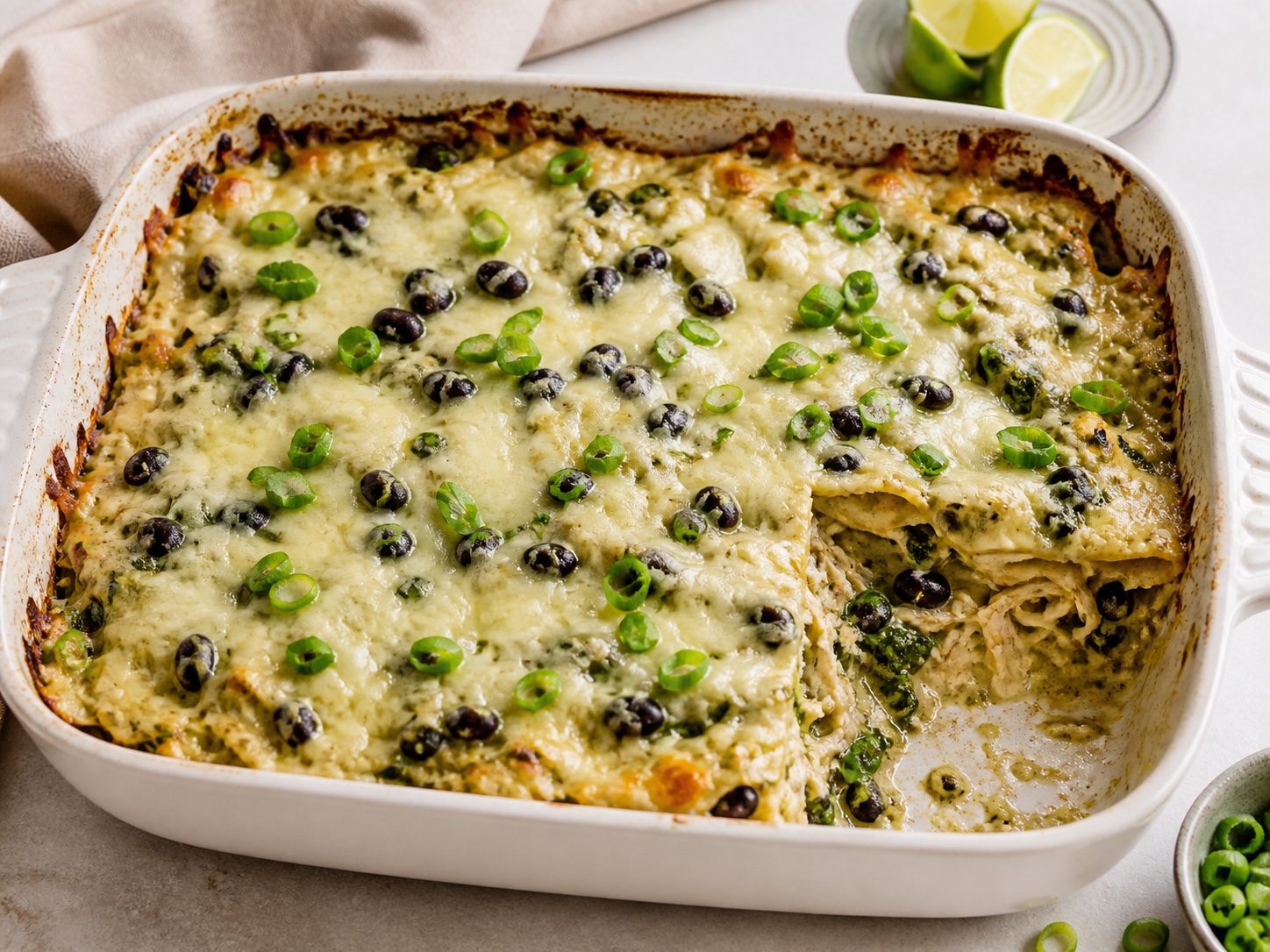 Cottage Cheese Green Enchilada Chicken Bake