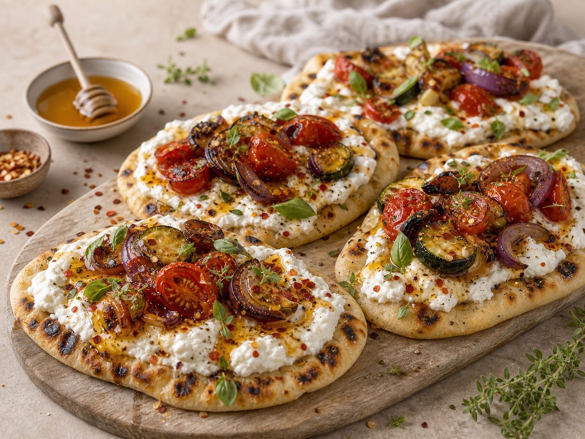 Cottage Cheese Hot Honey Flatbreads