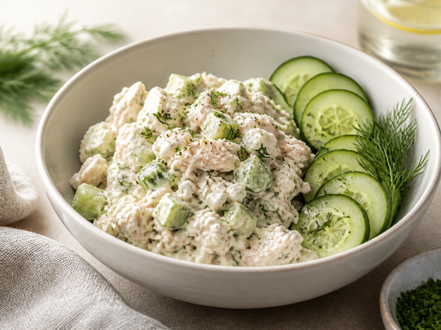 Cottage Cheese Ranch Cucumber Chicken Salad