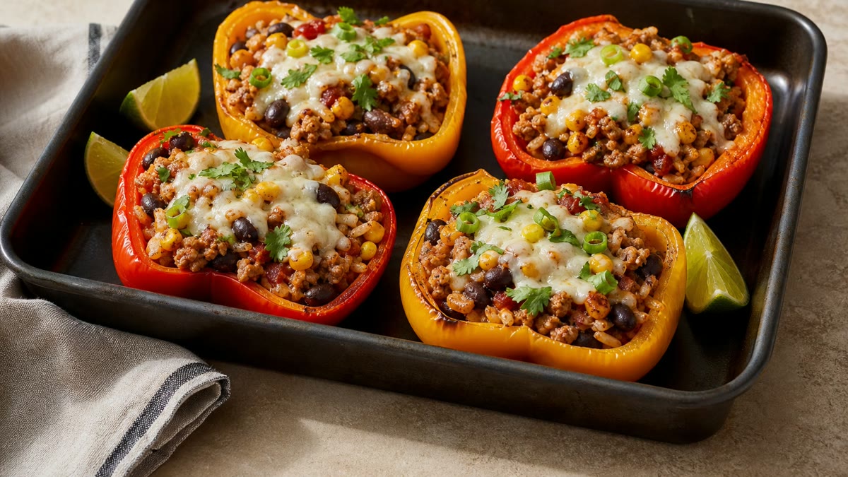 Cottage Cheese Taco Stuffed Peppers
