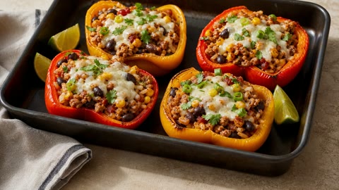 Cottage Cheese Taco Stuffed Peppers