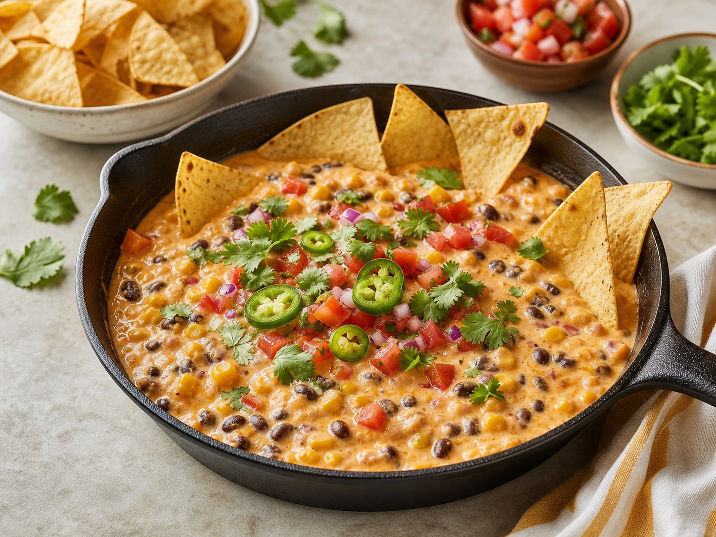 Creamy Cottage Cheese Queso Bean Skillet