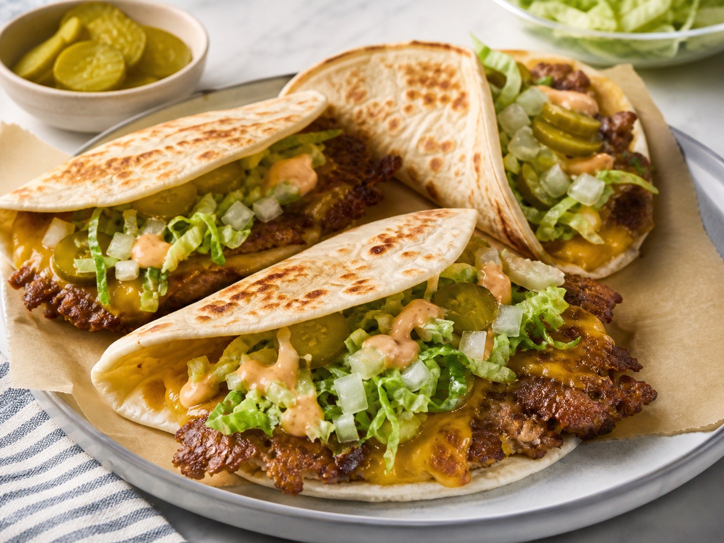 Crispy Smashed Turkey Burger Tacos