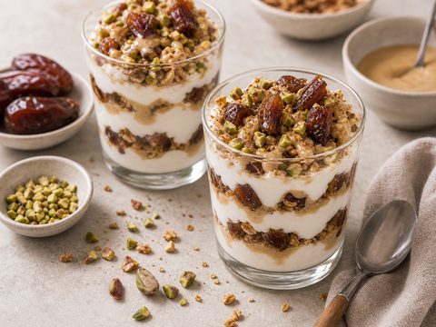 Date Tahini Greek Yogurt Parfaits