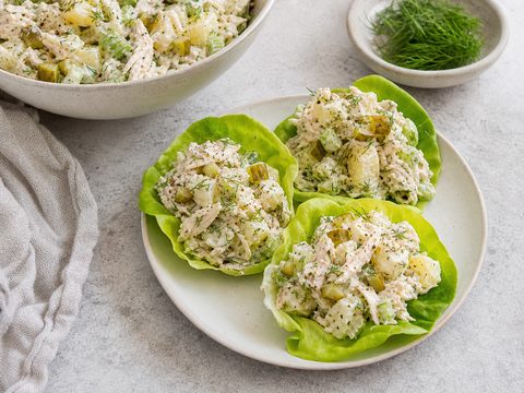 Dill Pickle Chicken Potato Salad Lettuce Cups