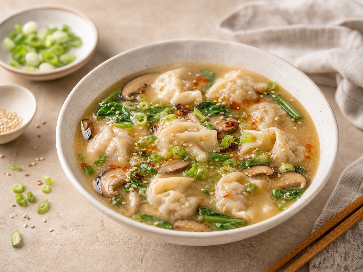 Freezer Aisle Miso Dumpling Soup