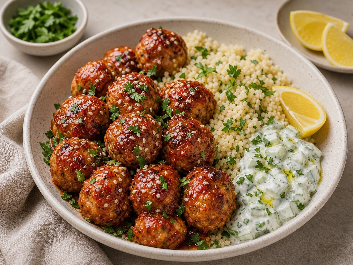 Harissa Honey Chicken Meatballs