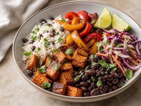 Jamaican Jerk Sweet Potato Black Bean Bowls