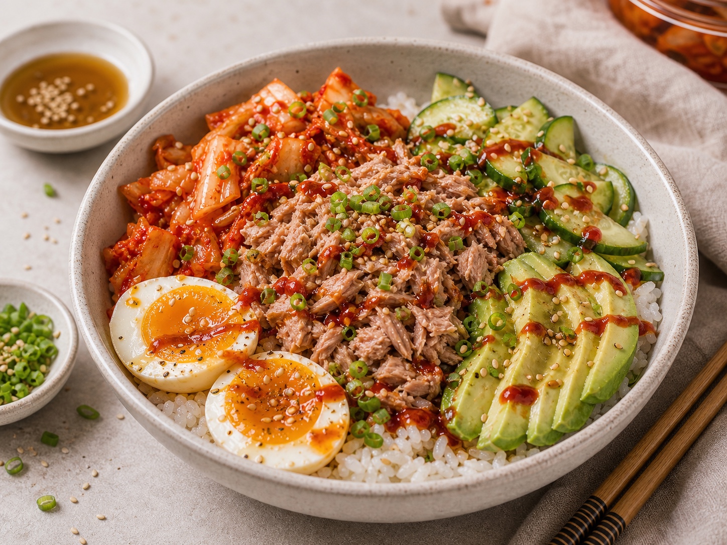 Kimchi Tuna Rice Bowls