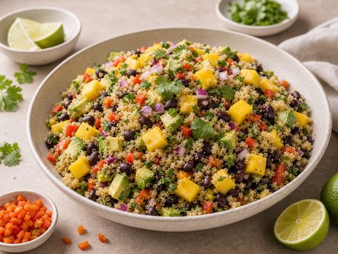 Mango Habanero Black Bean Quinoa Salad