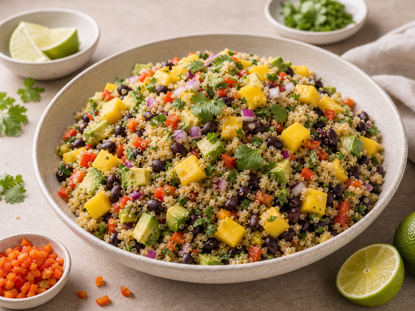Mango Habanero Black Bean Quinoa Salad