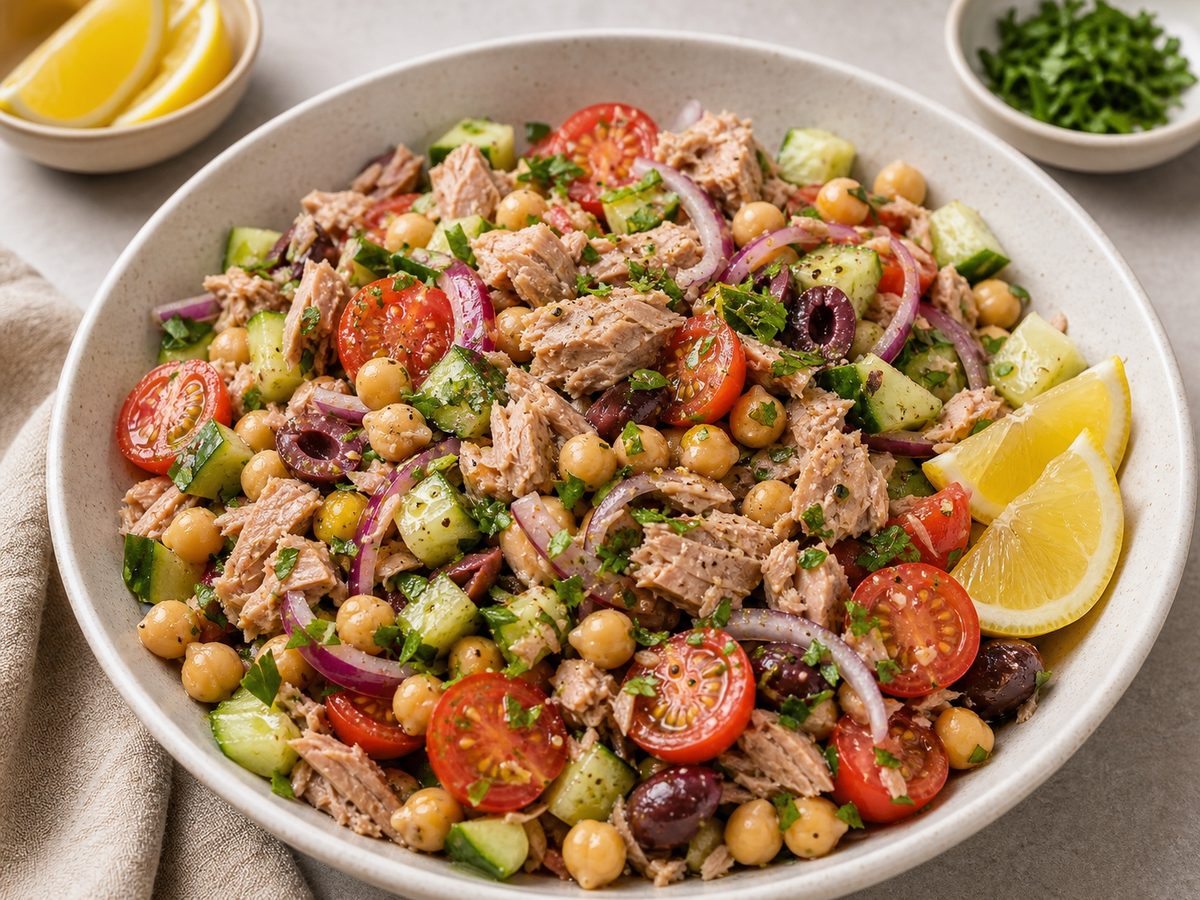 Mediterranean Tuna Chickpea Salad