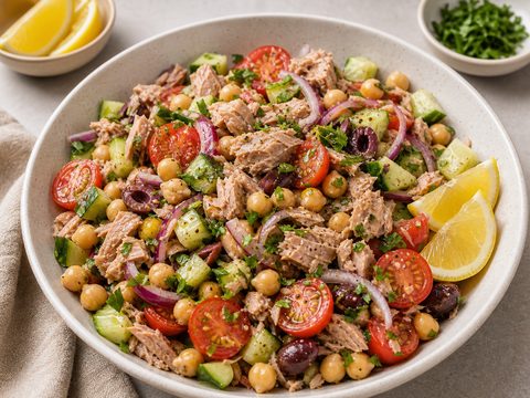 Mediterranean Tuna Chickpea Salad