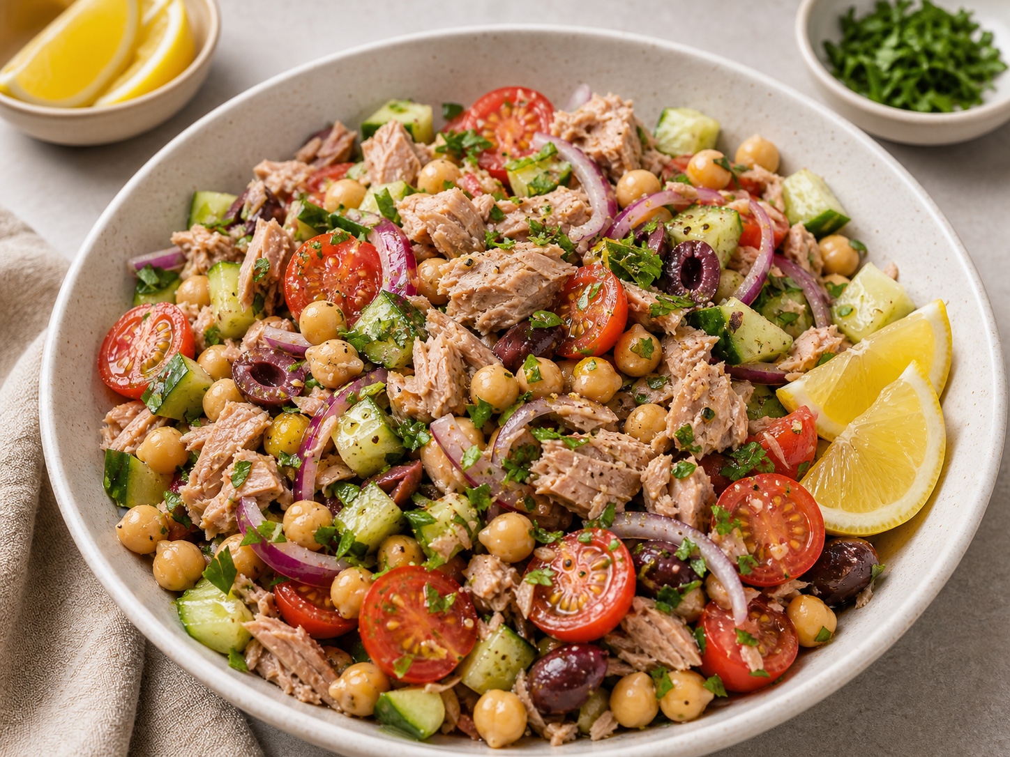 Mediterranean Tuna Chickpea Salad