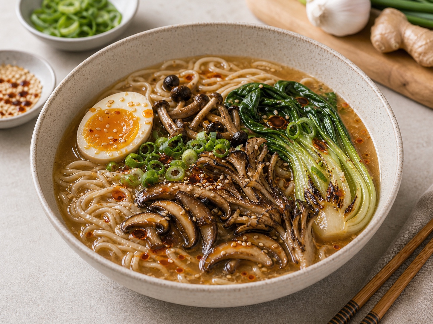 Miso Mushroom Noodle Soup