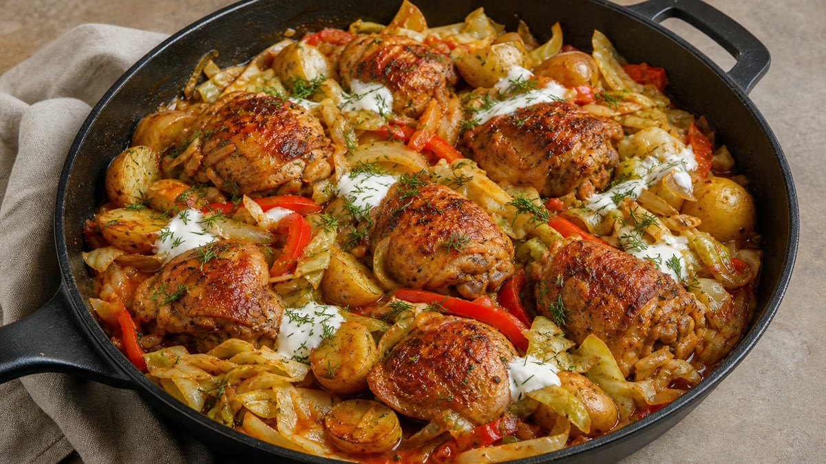 Paprika Chicken and Cabbage Skillet