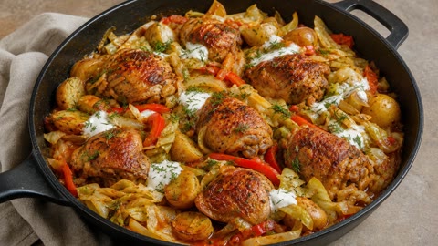 Paprika Chicken and Cabbage Skillet
