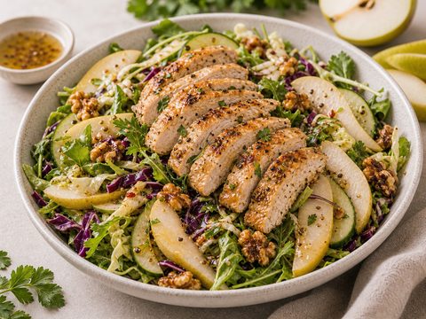 Pear Vinegar Chicken Crunch Salad