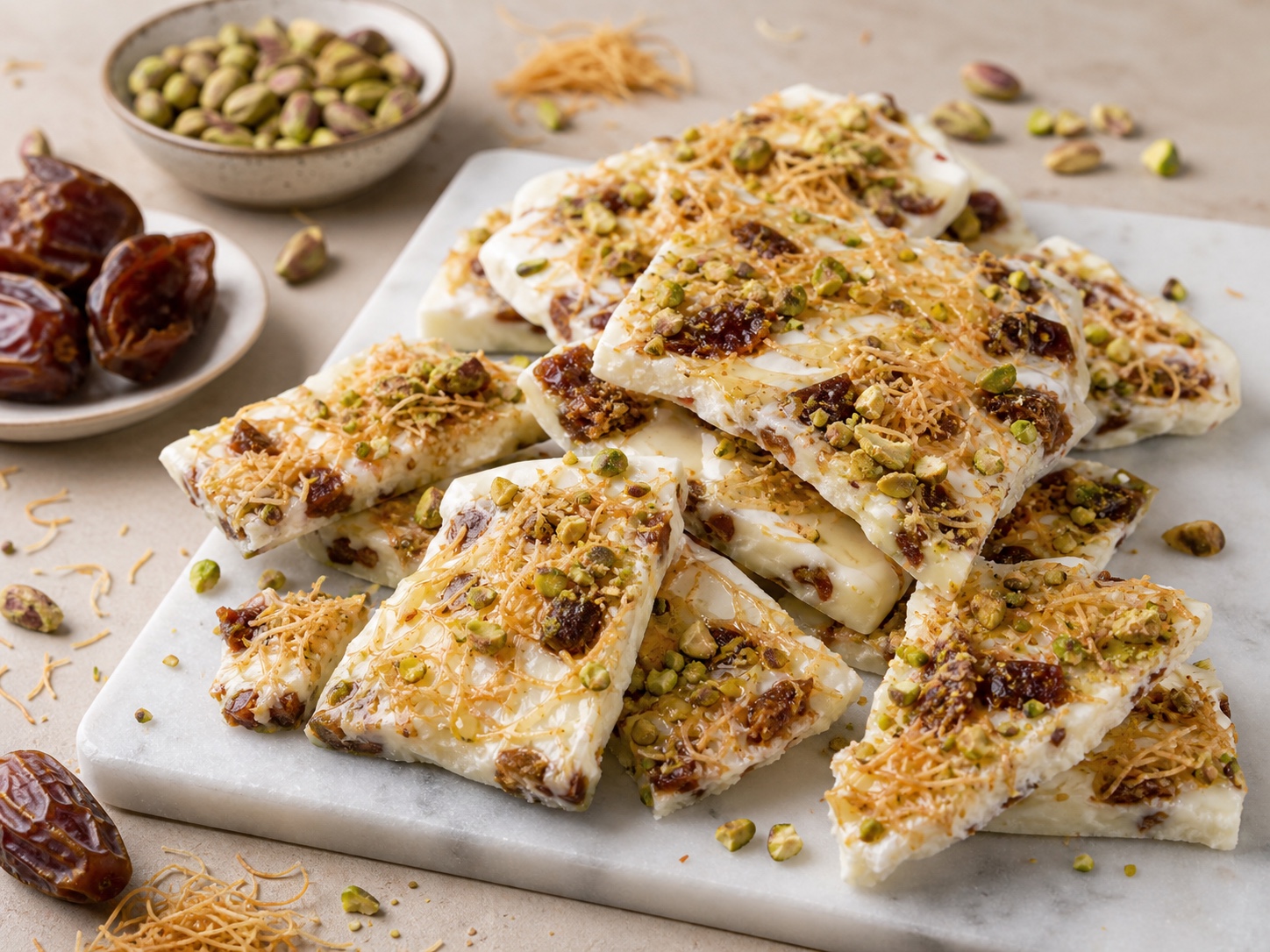 Pistachio Date Kataifi Yogurt Bark