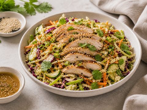 Sesame Cabbage Chicken Crunch Salad