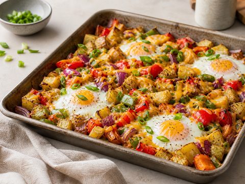 Sheet Pan Breakfast Hash with Eggs