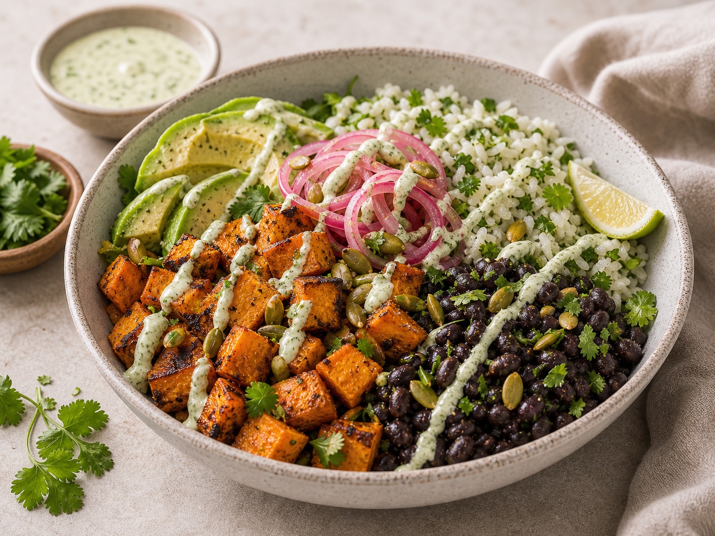 Smoky Black Bean Sweet Potato Bowls