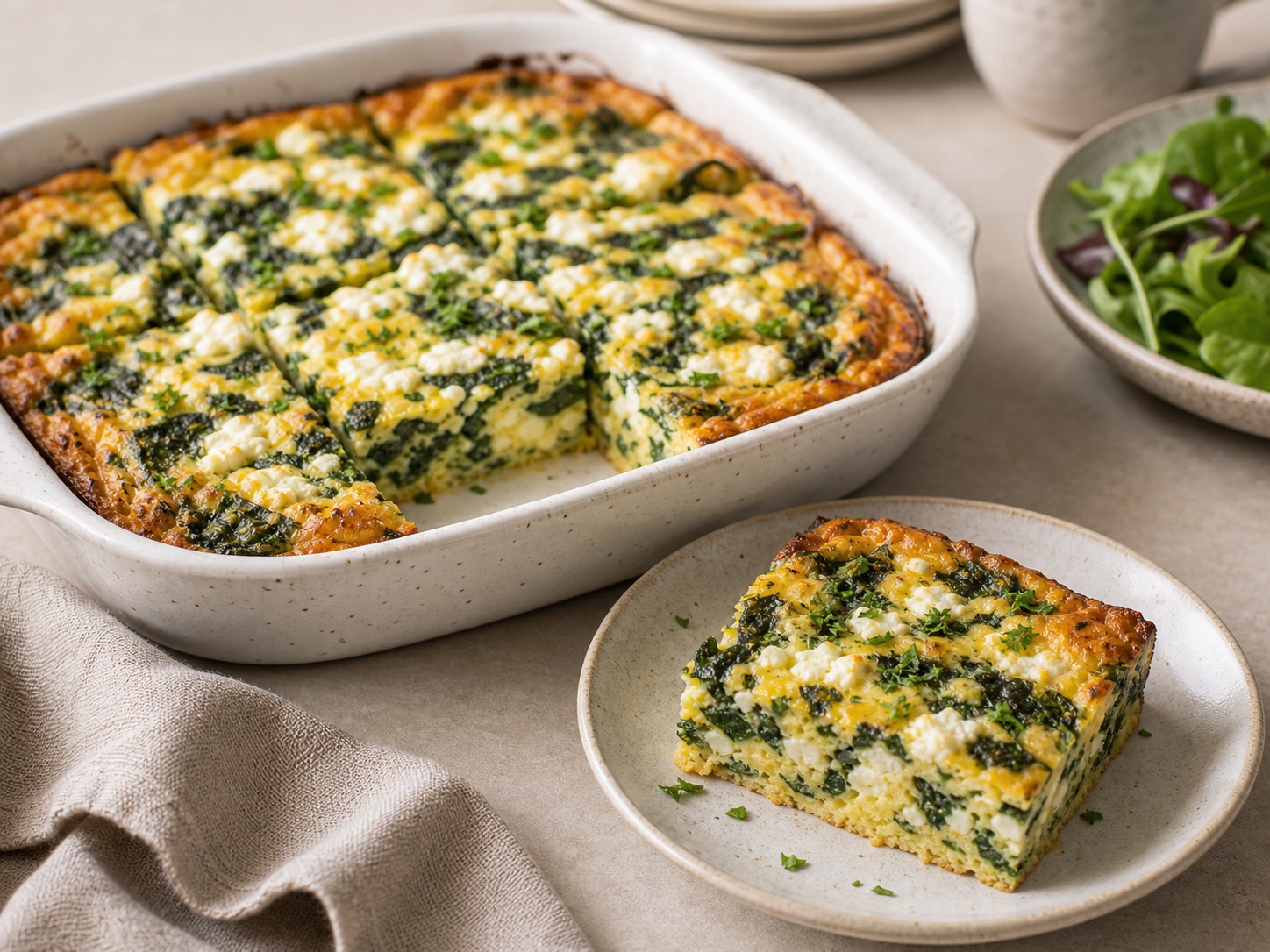 Spinach Feta Egg Bake