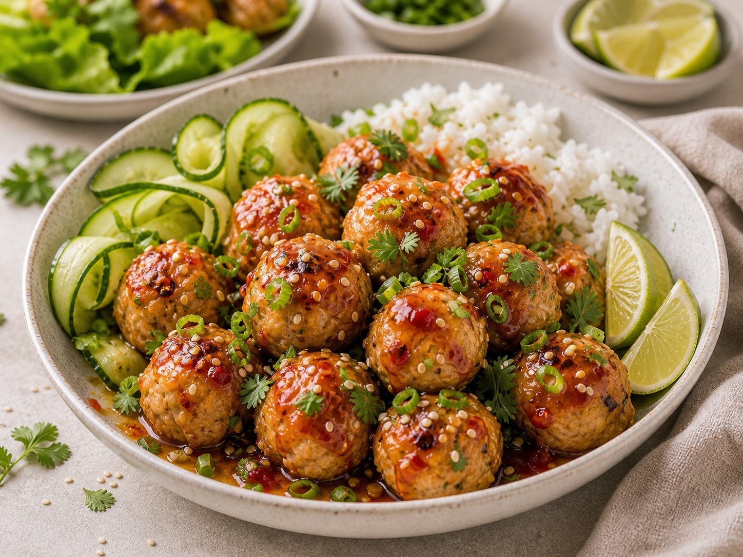 Sweet Chili Lime Chicken Meatballs