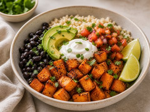 Sweet Potato Black Bean Burrito Bowls